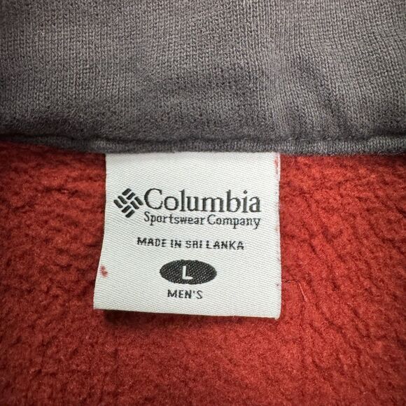 Columbia 1/4 Zip Pullover Sweatshirt Mens Large Rust Brown Cotton Outdoor Hike - Picture 8 of 15